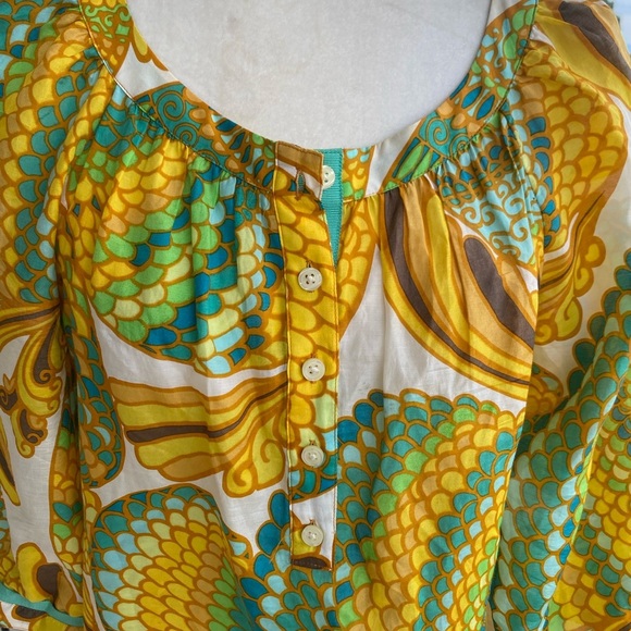 Banana Republic Trina Turk Collection Tropical Print Silk Top - Picture 2 of 7